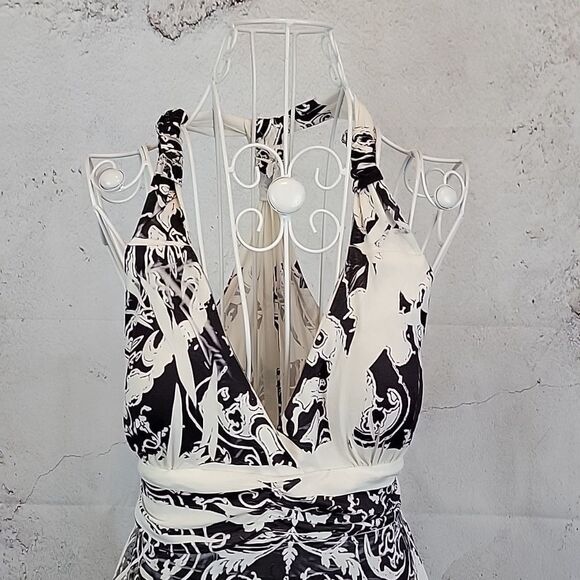 Unbranded Summer Halter Dress In Black And White Womens Size M - Picture 2 of 10